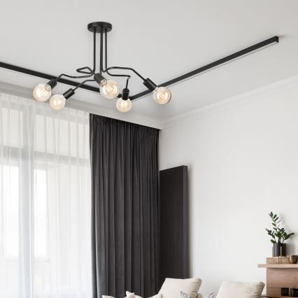 Nadgradni lestenec MATYLDA 5xE27/60W/230V črna