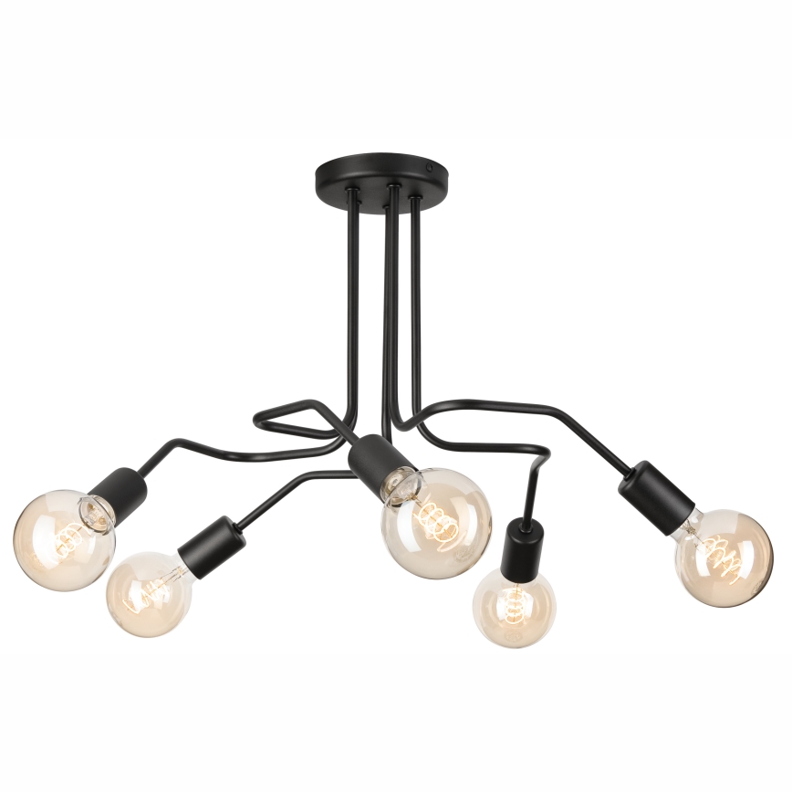Nadgradni lestenec MATYLDA 5xE27/60W/230V črna