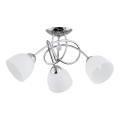Nadgradni lestenec MODENA 3xE27/60W/230V sijajni krom/bela