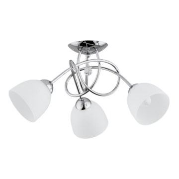 Nadgradni lestenec MODENA 3xE27/60W/230V sijajni krom/bela