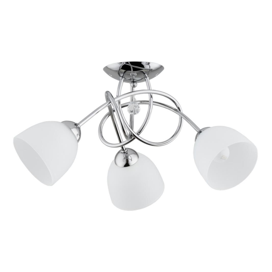 Nadgradni lestenec MODENA 3xE27/60W/230V sijajni krom/bela