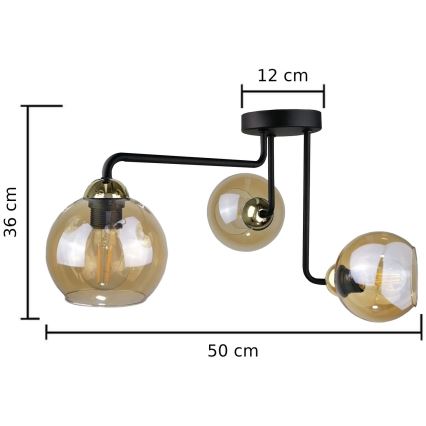 Nadgradni lestenec MONDE GOLD 3xE27/60W/230V