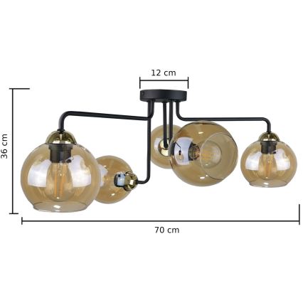 Nadgradni lestenec MONDE GOLD 5xE27/60W/230V