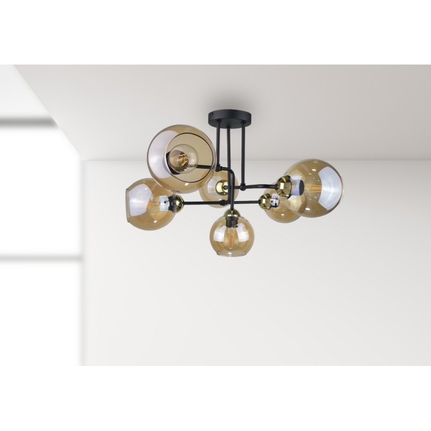 Nadgradni lestenec MONDE GOLD 6xE27/60W/230V
