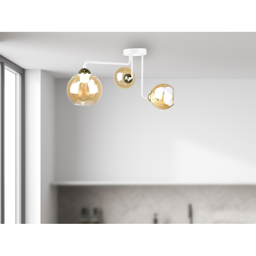 Nadgradni lestenec MONDE WHITE 3xE27/60W/230V