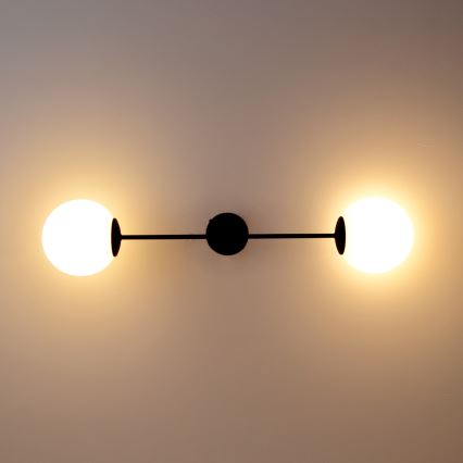 Nadgradni lestenec MOON 2xE27/15W/230V črna