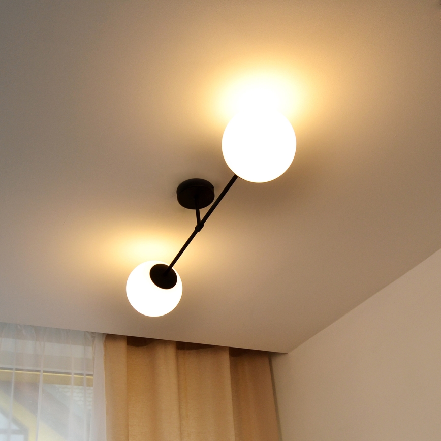 Nadgradni lestenec MOON 2xE27/15W/230V črna