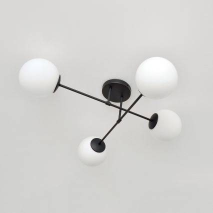 Nadgradni lestenec MOON 4xE27/15W/230V črna