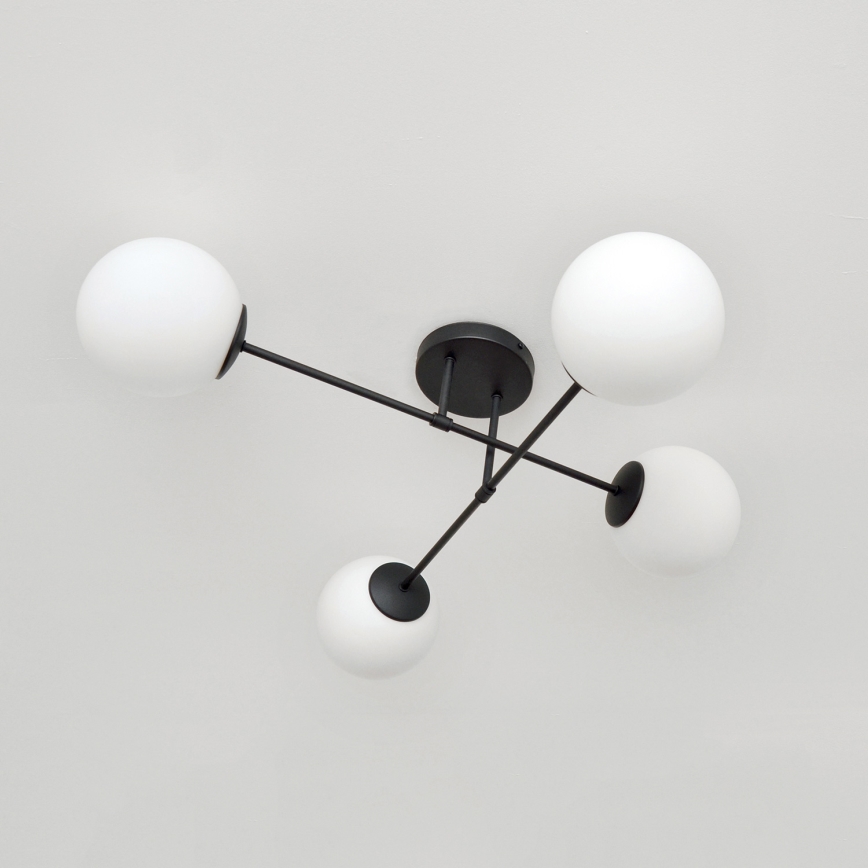 Nadgradni lestenec MOON 4xE27/15W/230V črna