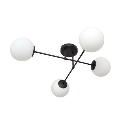 Nadgradni lestenec MOON 4xE27/15W/230V črna