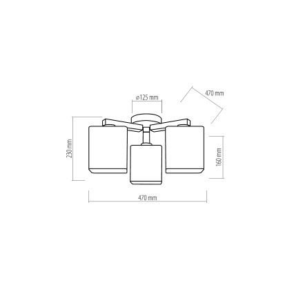 Nadgradni lestenec NADIA 3xE27/60W/230V