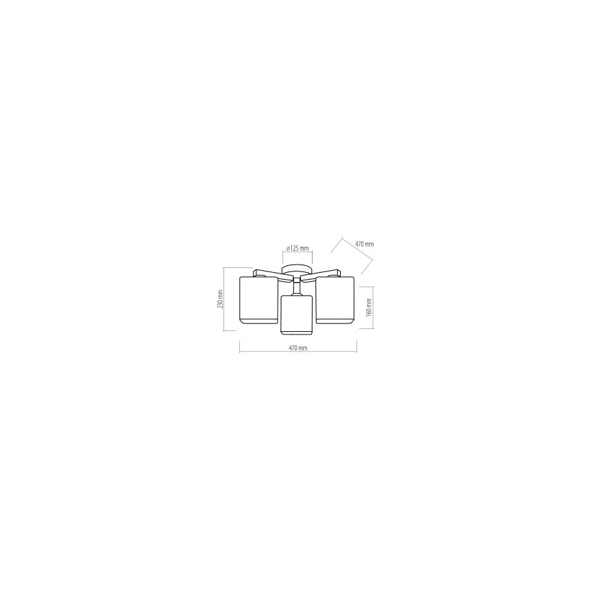 Nadgradni lestenec NADIA 3xE27/60W/230V