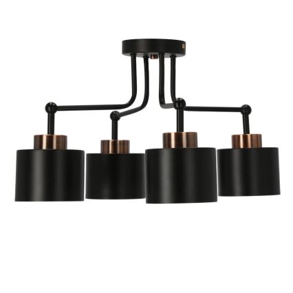 Nadgradni lestenec OLENA 4xE27/60W/230V črna