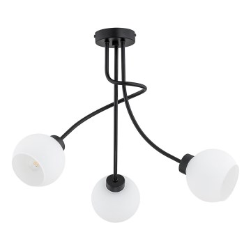 Nadgradni lestenec PLENA 3xE27/15W/230V črna