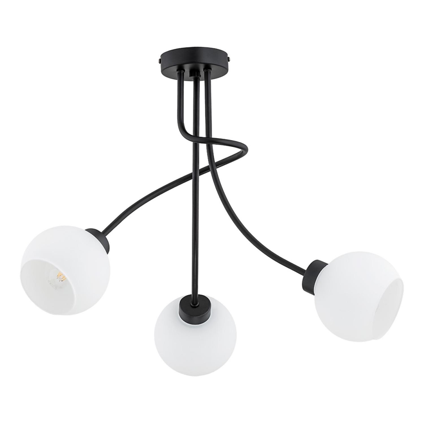 Nadgradni lestenec PLENA 3xE27/15W/230V črna