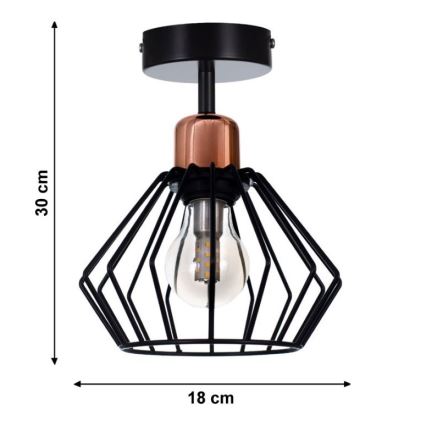 Nadgradni lestenec PORTO 1xE27/40W/230V