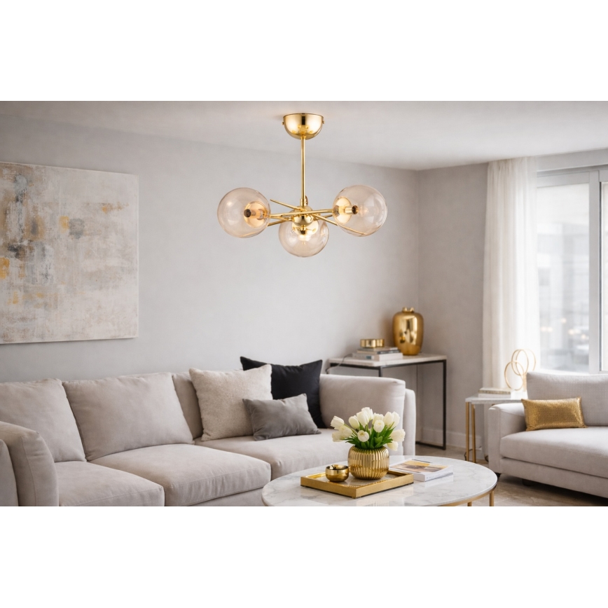 Nadgradni lestenec PRIMERY 5xE14/10W/230V zlata