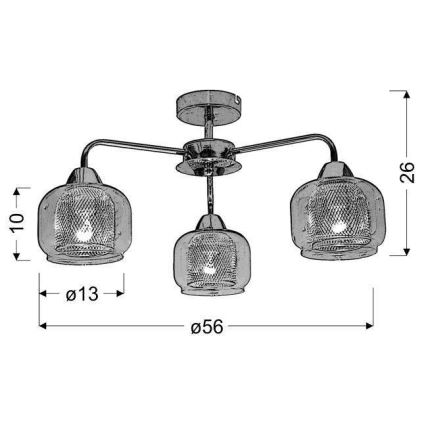 Nadgradni lestenec RAY 3xE14/40W/230V
