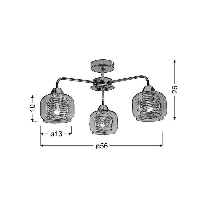 Nadgradni lestenec RAY 3xE14/40W/230V