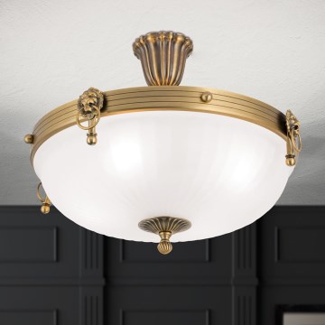 Nadgradni lestenec ROCCA 4xE27/60W/230V pr. 43 cm bron/bela