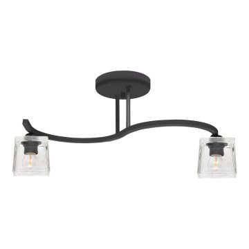 Nadgradni lestenec SANTOS 2xE27/15W/230V črna/prozorna