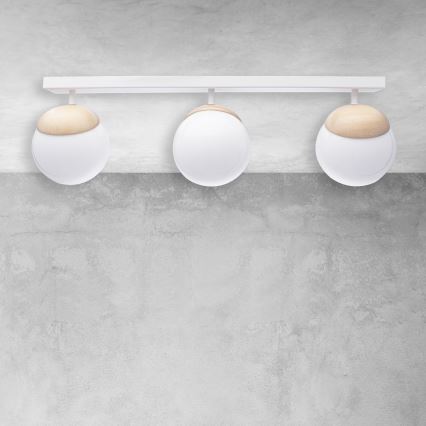 Nadgradni lestenec SFERA WOOD 3xE14/40W/230V