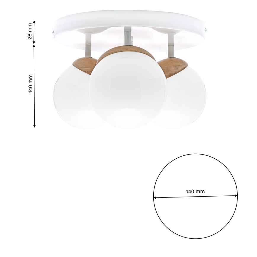 Nadgradni lestenec SFERA WOOD 3xE14/40W/230V