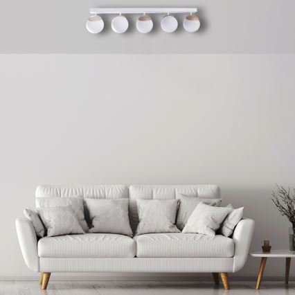 Nadgradni lestenec SFERA WOOD 5xE14/40W/230V