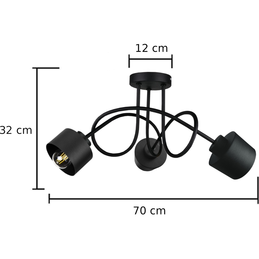 Nadgradni lestenec SIMPLY BLACK 3xE27/60W/230V