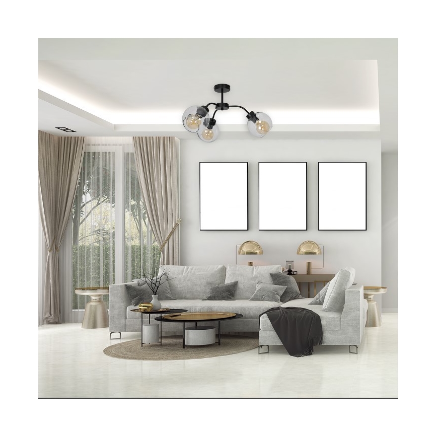 Nadgradni lestenec SOFIA 3xE27/60W/230V prozorna