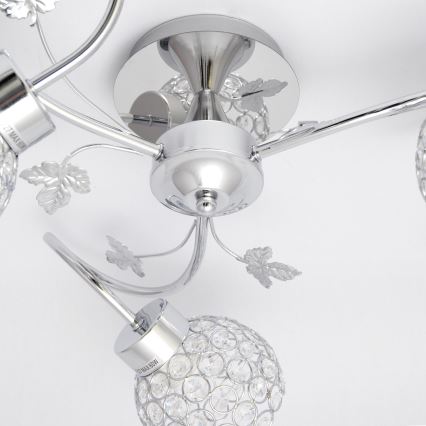 Nadgradni lestenec SOPHIA 3xE27/15W/230V sijajni krom/prozorna
