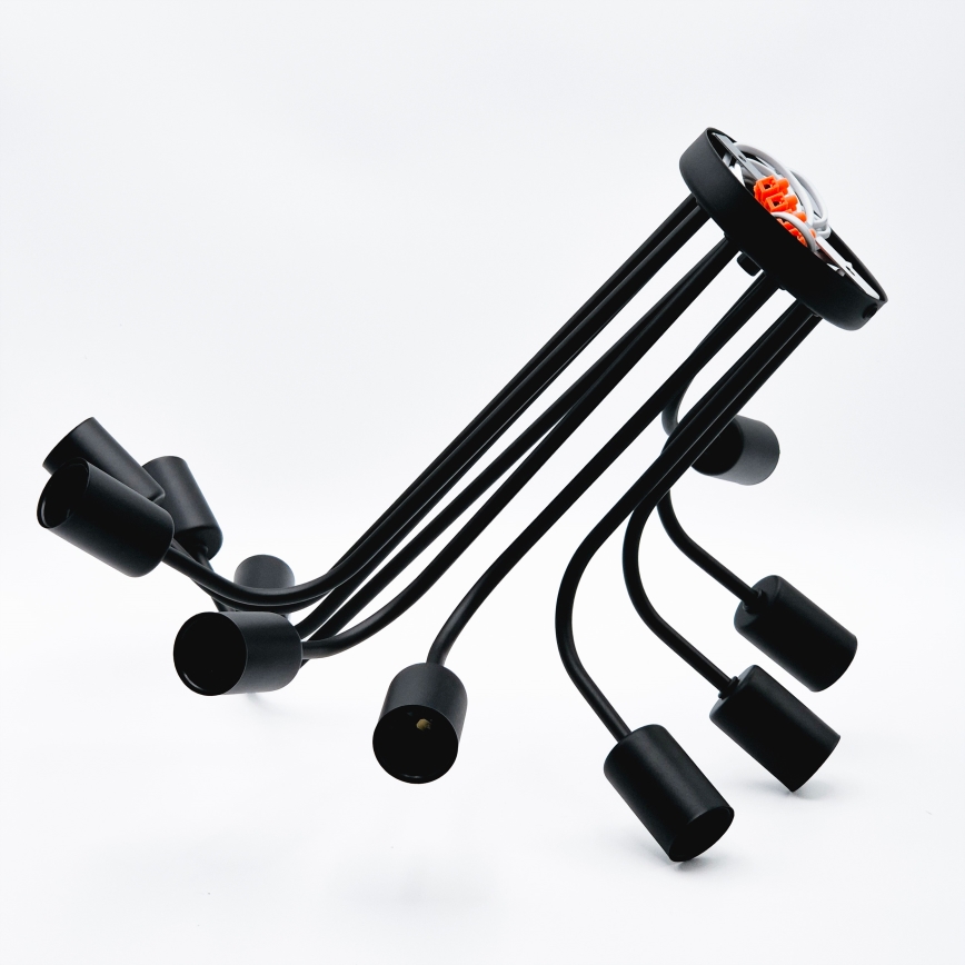 Nadgradni lestenec TRINITY 10xE27/15W/230V črna