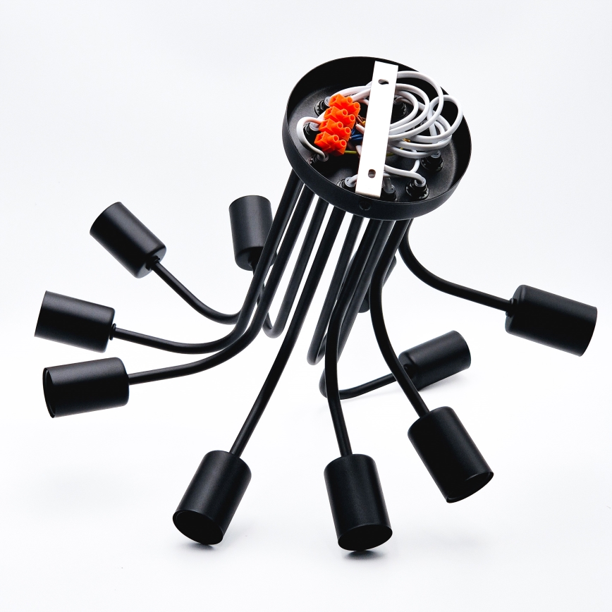 Nadgradni lestenec TRINITY 10xE27/15W/230V črna