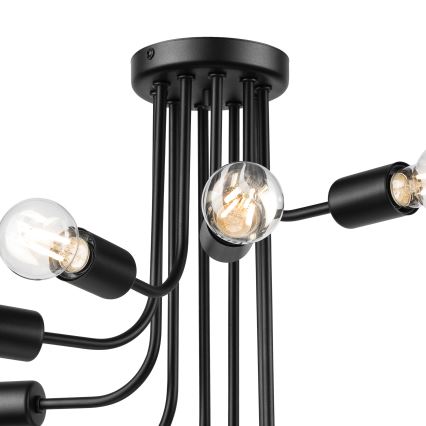 Nadgradni lestenec TRINITY 10xE27/15W/230V črna