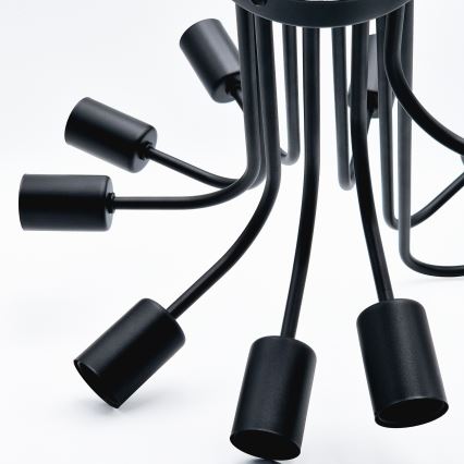 Nadgradni lestenec TRINITY 10xE27/15W/230V črna