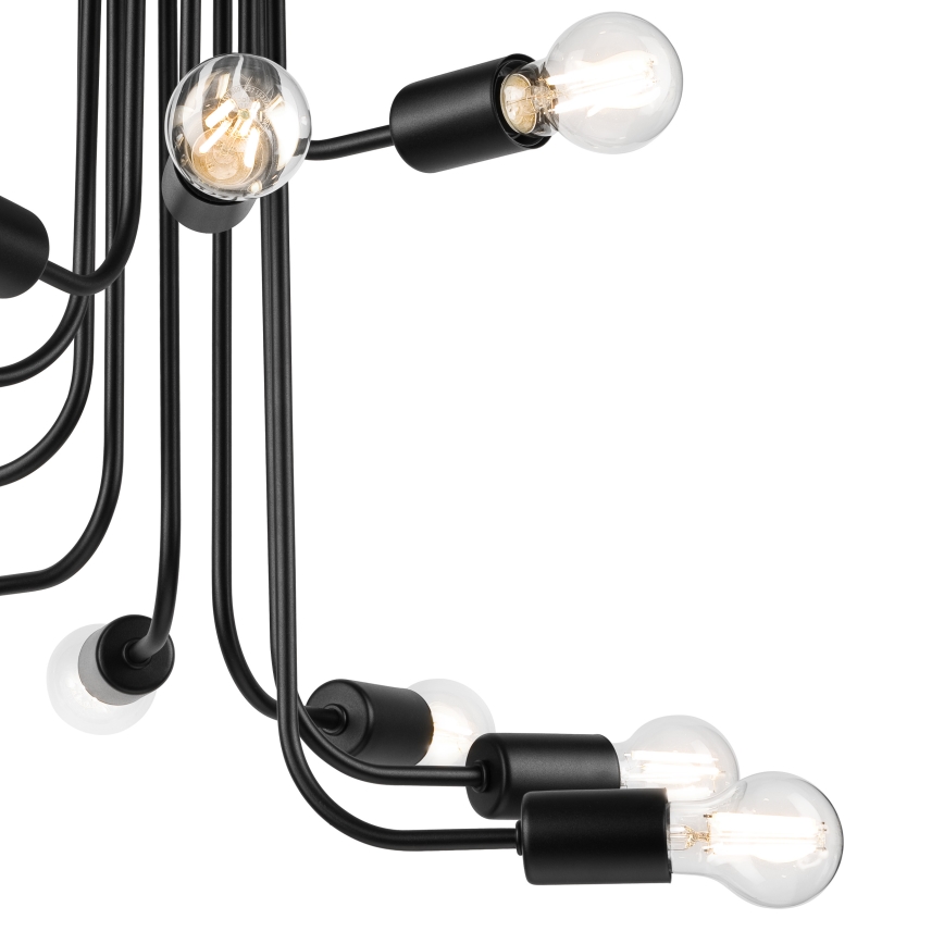 Nadgradni lestenec TRINITY 10xE27/15W/230V črna