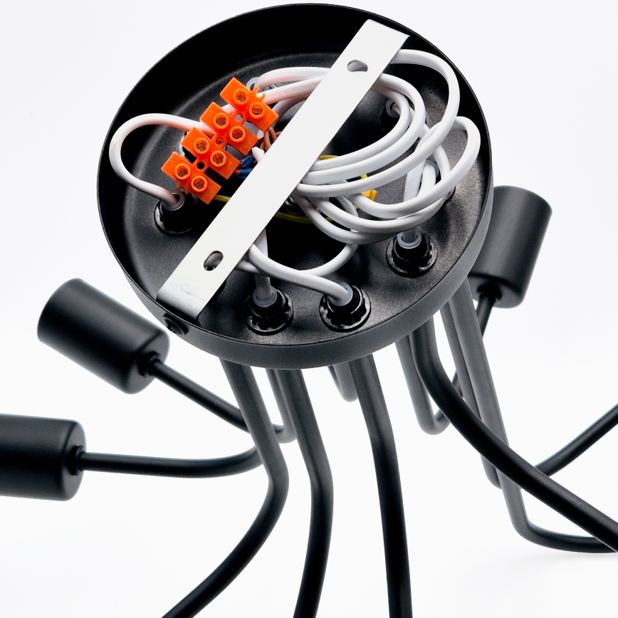 Nadgradni lestenec TRINITY 10xE27/15W/230V črna