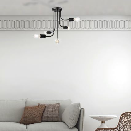 Nadgradni lestenec TRINITY 5xE27/15W/230V črna