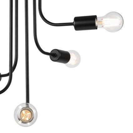 Nadgradni lestenec TRINITY 5xE27/15W/230V črna