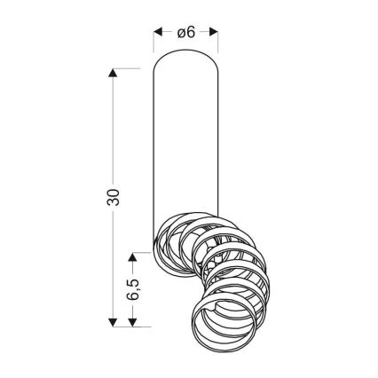 Nadgradni lestenec TUBA 1xGU10/50W/230V bela