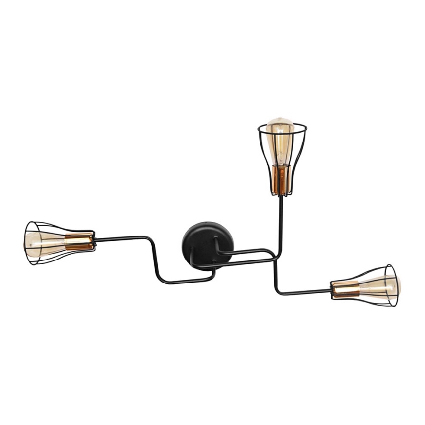 Nadgradni lestenec TUBE II 3xE27/15W/230V črn