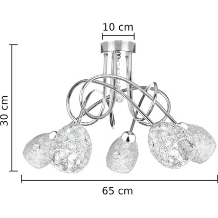 Nadgradni lestenec TWIST CRYSTAL 5xE14/40W/230V