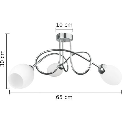 Nadgradni lestenec TWIST WHITE 3xE14/40W/230V