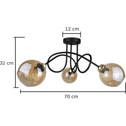 Nadgradni lestenec VENUS GOLD 3xE27/60W/230V