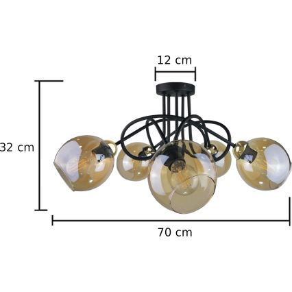 Nadgradni lestenec VENUS GOLD 5xE27/60W/230V