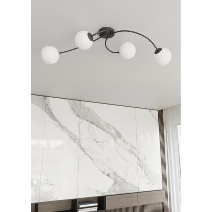 Nadgradni lestenec VIBRA 4xE14/10W/230V črna/bela