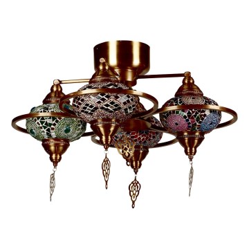 Nadgradni lestenec YENI 4xE27/40W/230V medenina