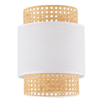 Nadomestni abažur za namizno svetilko in lestenec BOHO E27 premer 20 cm ratan/bela