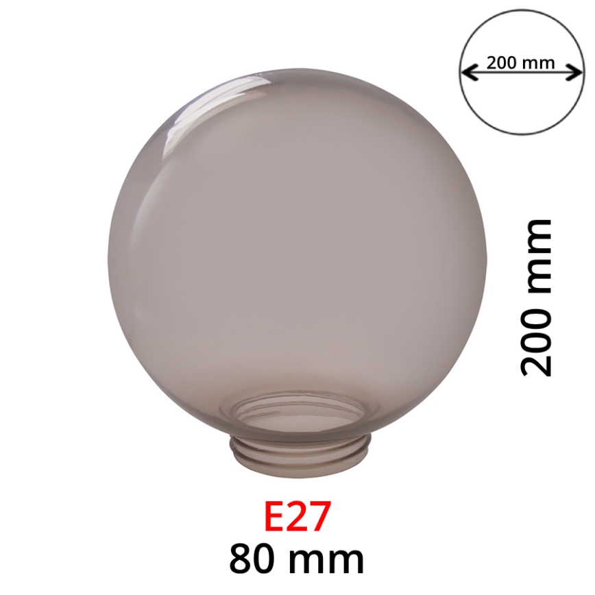 Nadomestni zadimljeni senčnik za stenska svetila E27 pr. 20 cm