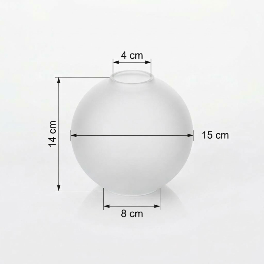 Nadomestno matno belo steklo za lestenec E27, premer 15 cm